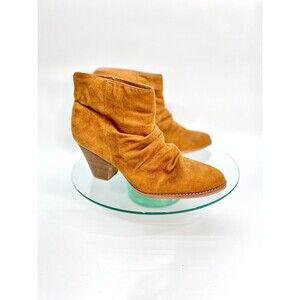 Diba Ankle Boots Faux Suede Pointed Toe Brown Bootie